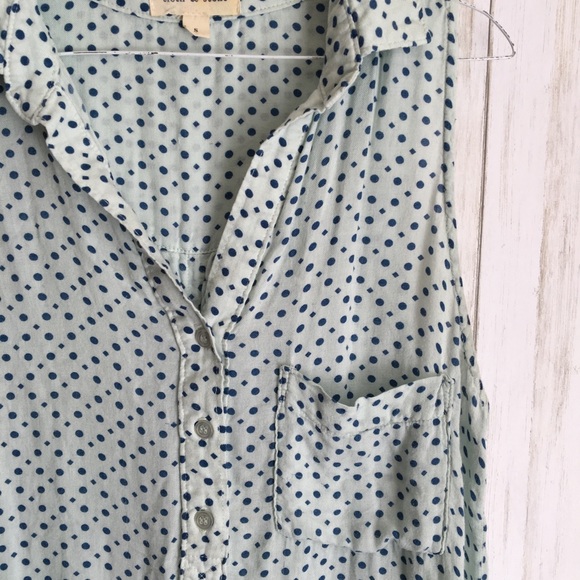 cloth & stone Light Blue Polka Dots Soft Tank Top - Picture 2 of 7